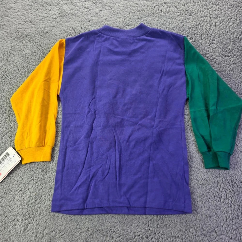 Vintage Buster Brown Kids Size 7 Time-Out Football Shark Shirt Color Block USA
